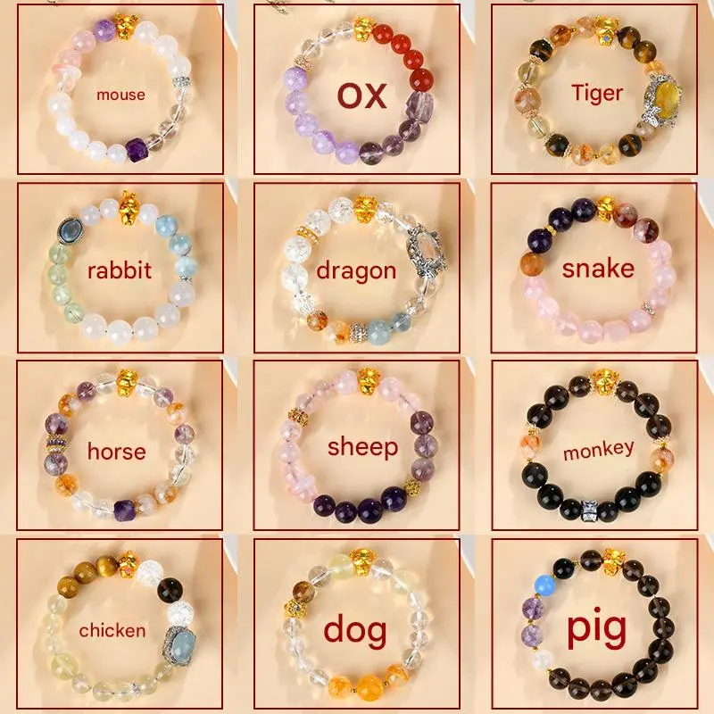 12 Chinese Zodiac Signs Pure Natural Crystal Bracelet (Unisex)