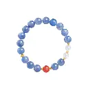 S925 sterling silver blue crystal south red agate transfer beads bracelet women's niche exquisite high-end hand jewelry