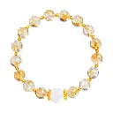 S925 sterling silver yellow tower crystal blue moonstone luck beads bracelet female simple high-end bracelet