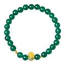 Pure silver 999 lucky bag green chalcedony beaded bracelet high-end hand jewelry gift for girlfriend