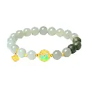 Summer new S925 silver natural Hetian jade green sandalwood cold enamel bracelet pastoral style elegant versatile jewelry