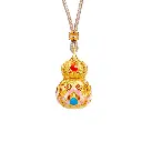 999 sterling silver ancient filigree hollow cold enamel gourd pendant necklace new Chinese style high-end gift